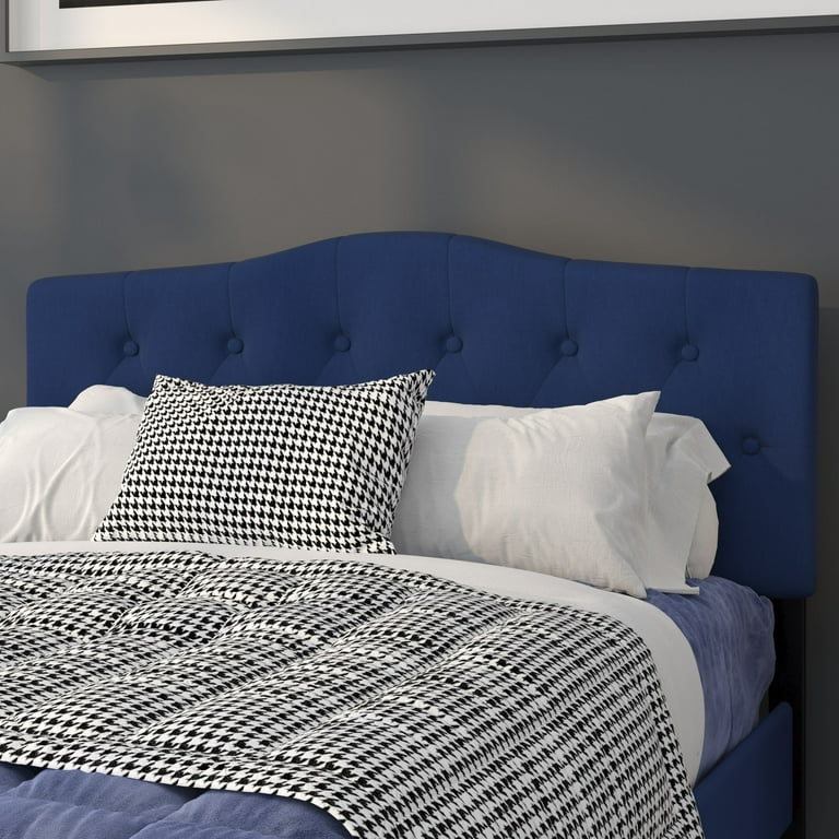 Navy on sale fabric headboard