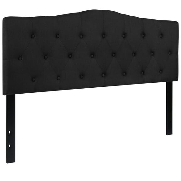 Flash Furniture Cambridge Tufted Upholstered Queen Size Headboard in Black Fabric