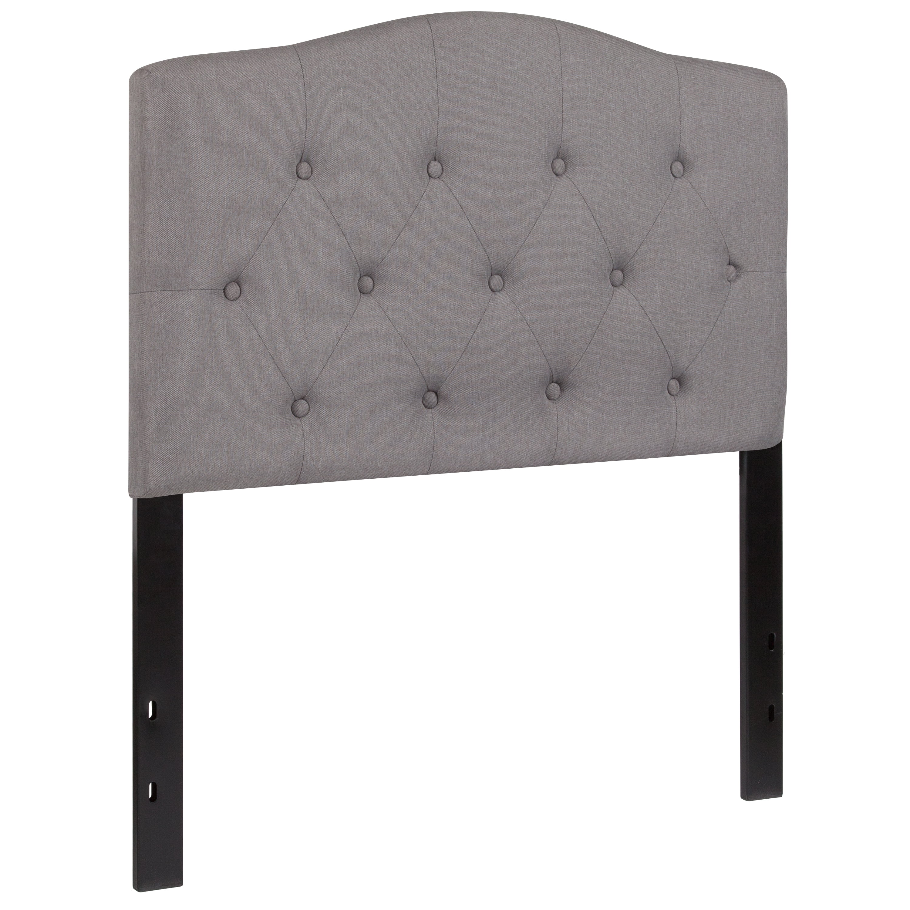 Light Gray Twin Tufted Upholstered Headboard with Metal Frame