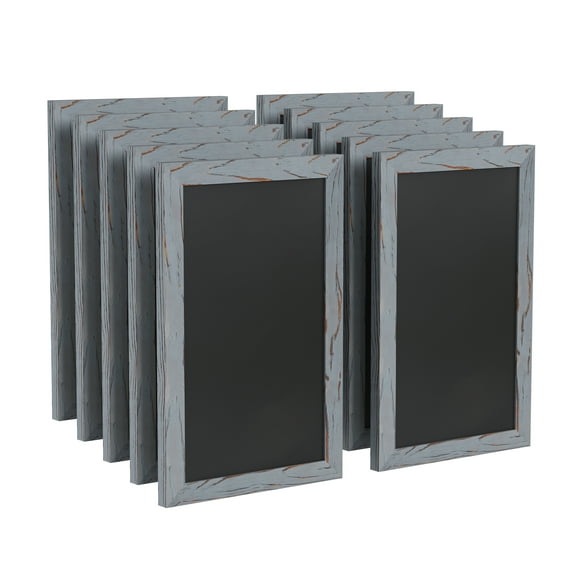 Flash Furniture Canterbury 11" x 17" Rustic Gray Wall Mount Magnetic Chalkboard Sign, Hanging Wall Chalkboard Memo Board for Home, School, or Business, Set of 10