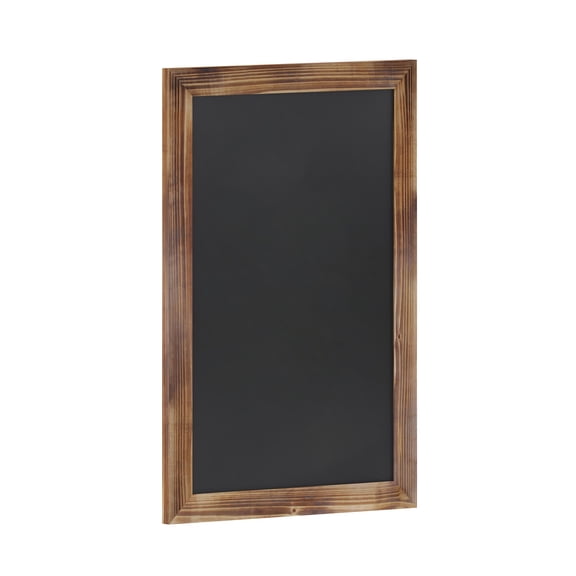 Flash Furniture Canterbury 20" x 30" Torched Wood Wall Mount Magnetic Chalkboard Sign with Eraser, Hanging Wall Chalkboard Memo Board for Home, School, or Business