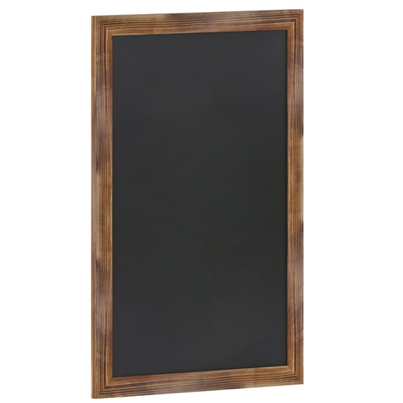 Flash Furniture Canterbury 24" x 36" Torched Wood Wall Mount Magnetic Chalkboard Sign with Eraser, Hanging Wall Chalkboard Memo Board for Home, School, or Business
