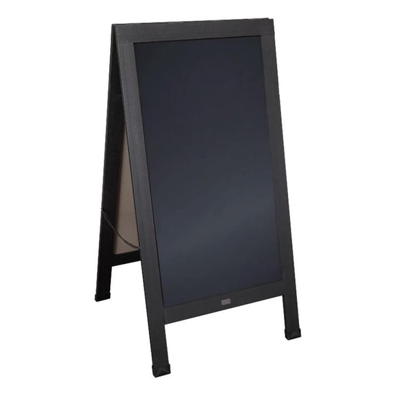 Flash Furniture Canterbury A-Frame Wood Magnetic Chalkboard Set in Black