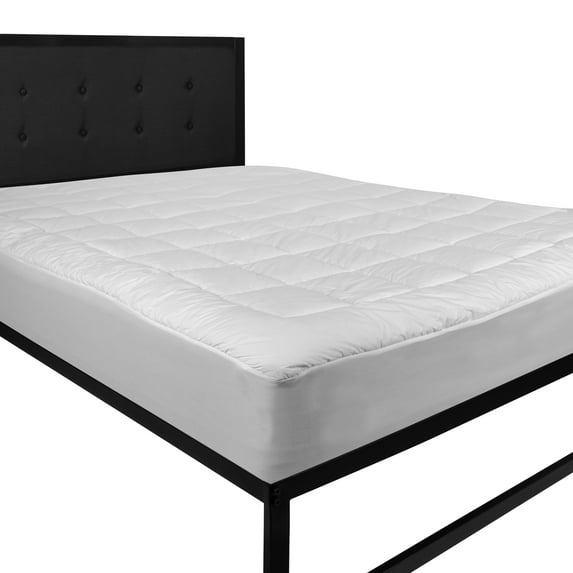 Flash Furniture Capri Comfortable Sleep White Mattress Pad - Deep Pocket - Queen Size - Quilted Cotton Top - Hypoallergenic - Fits 8"-21" Mattresses