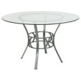 thumbnail image 1 of Flash Furniture Carlisle 48'' Round Glass Dining Table with Silver Metal Frame, 1 of 3