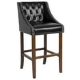 thumbnail image 1 of Flash Furniture Carmel Transitional Faux Leather Barstool, Black, 1 of 12