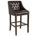 thumbnail image 1 of Flash Furniture Carmel Series Tufted Bar Stool Nailhead Trim, Brown LeatherSoft, 1 of 12