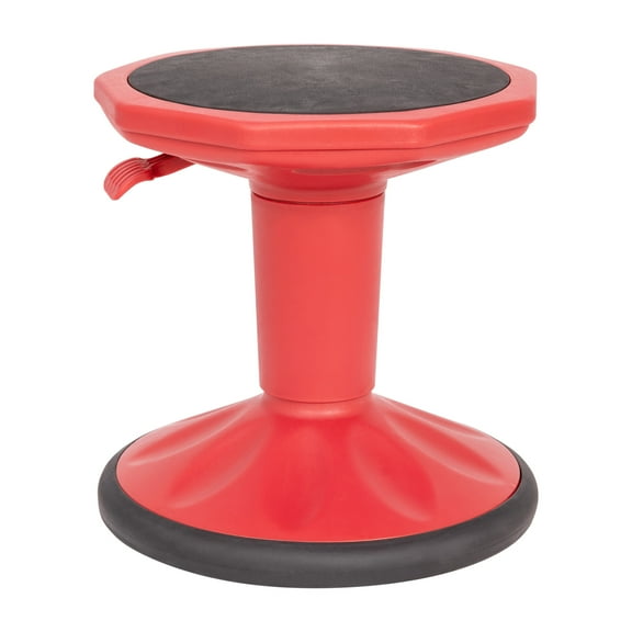 Flash Furniture Carter Adjustable Height Active Learning Stool for Classrooms, 14" - 18"H, Red