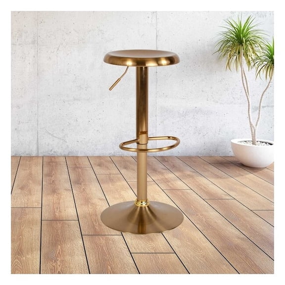 Flash Furniture Chair, Madrid, Adjstbl, Retro, Barstool, Gold CH-181220-GD-GG