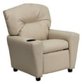 thumbnail image 1 of Flash Furniture Chandler Contemporary Beige Vinyl Kids Recliner with Cup Holder, 1 of 14
