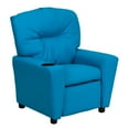 thumbnail image 1 of Flash Furniture Chandler Contemporary Turquoise Vinyl Kids Recliner with Cup Holder, 1 of 8