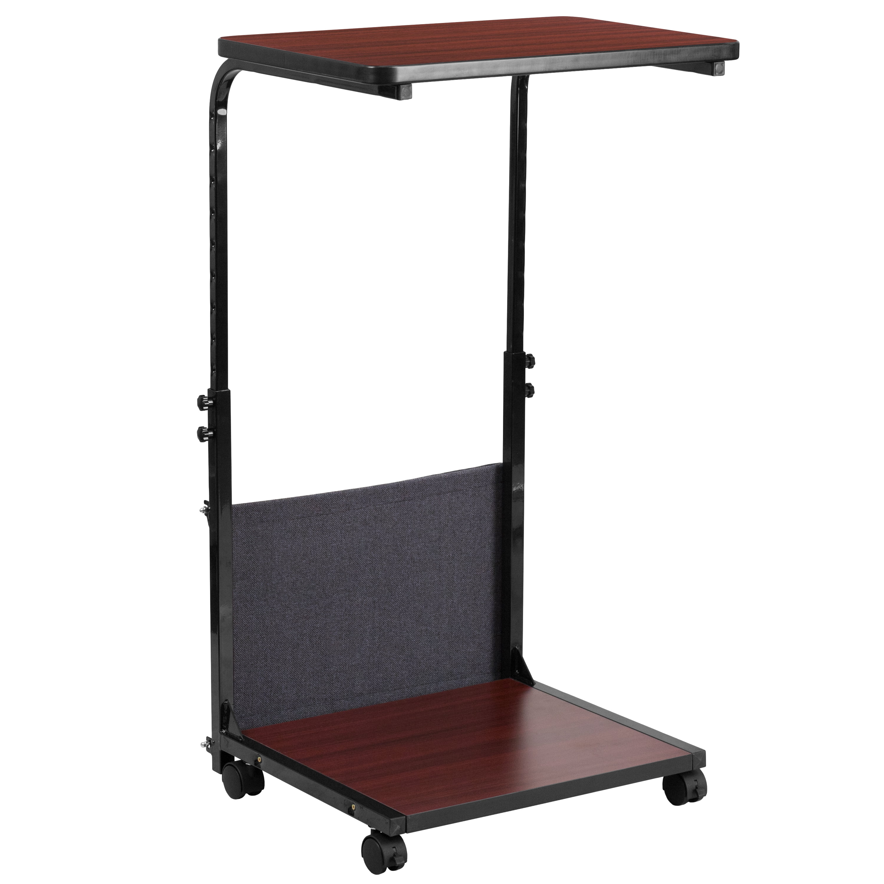 Adjustable Mahogany Laptop Desk with Removable Pouch