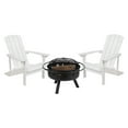 thumbnail image 1 of Flash Furniture Charlestown 3 Pcs Iron Wood Burning Fire Pit Set With Adirondack Chairs, White, 1 of 12