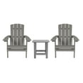 thumbnail image 1 of Flash Furniture Charlestown 3-Piece Poly Resin Wood Adirondack Chair and Side Table Set, Gray, 1 of 9