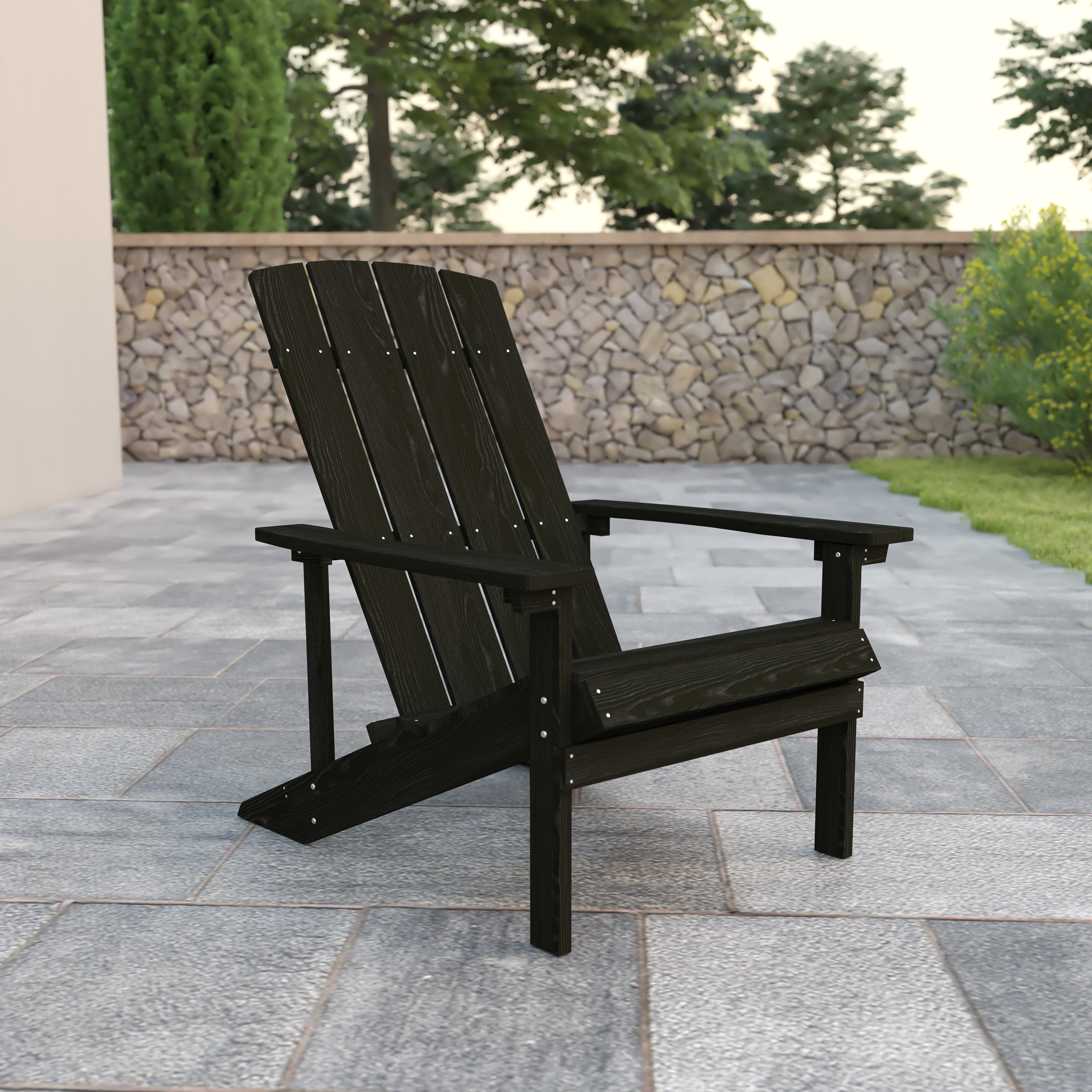 Flash Furniture Charlestown All-Weather Poly Resin Wood Adirondack Chair in Slate Gray - image 1 of 11