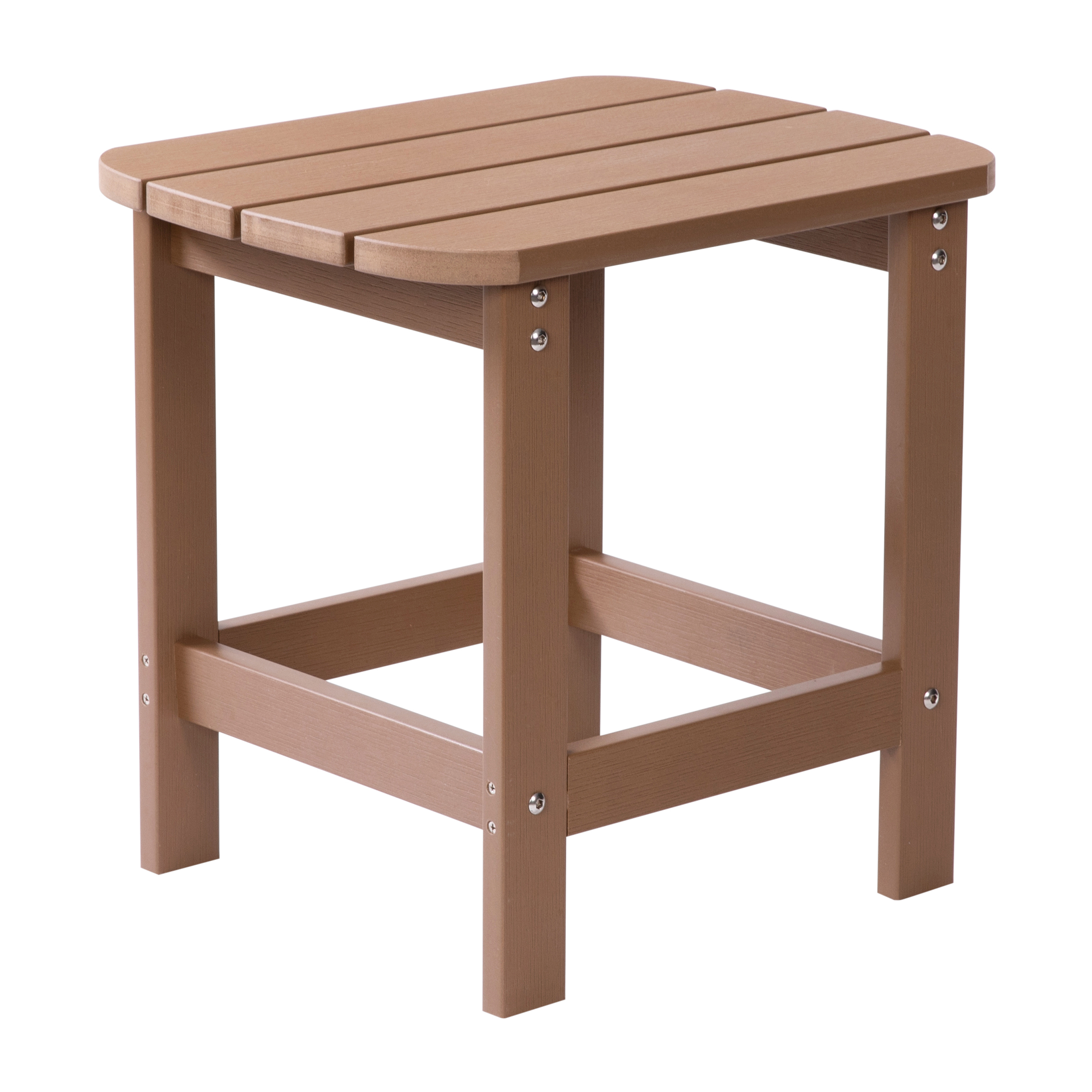 Flash Furniture Charlestown All-Weather Poly Resin Wood Commercial Grade Adirondack Side Table in Natural Cedar - image 1 of 11
