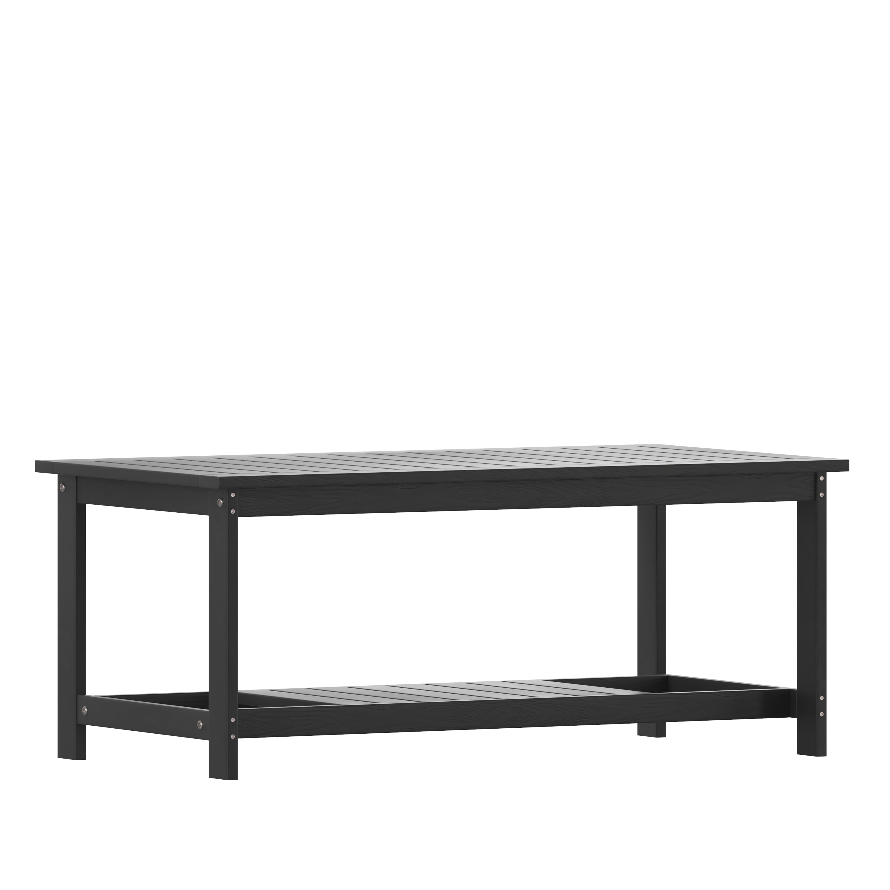 Charlestown Black Poly Resin Two Tiered Coffee Table