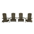 thumbnail image 1 of Flash Furniture Charlestown Folding Adirondack Chair - Mahogany - Poly Resin - Indoor/Outdoor - Weather Resistant - Set of 4, 1 of 14