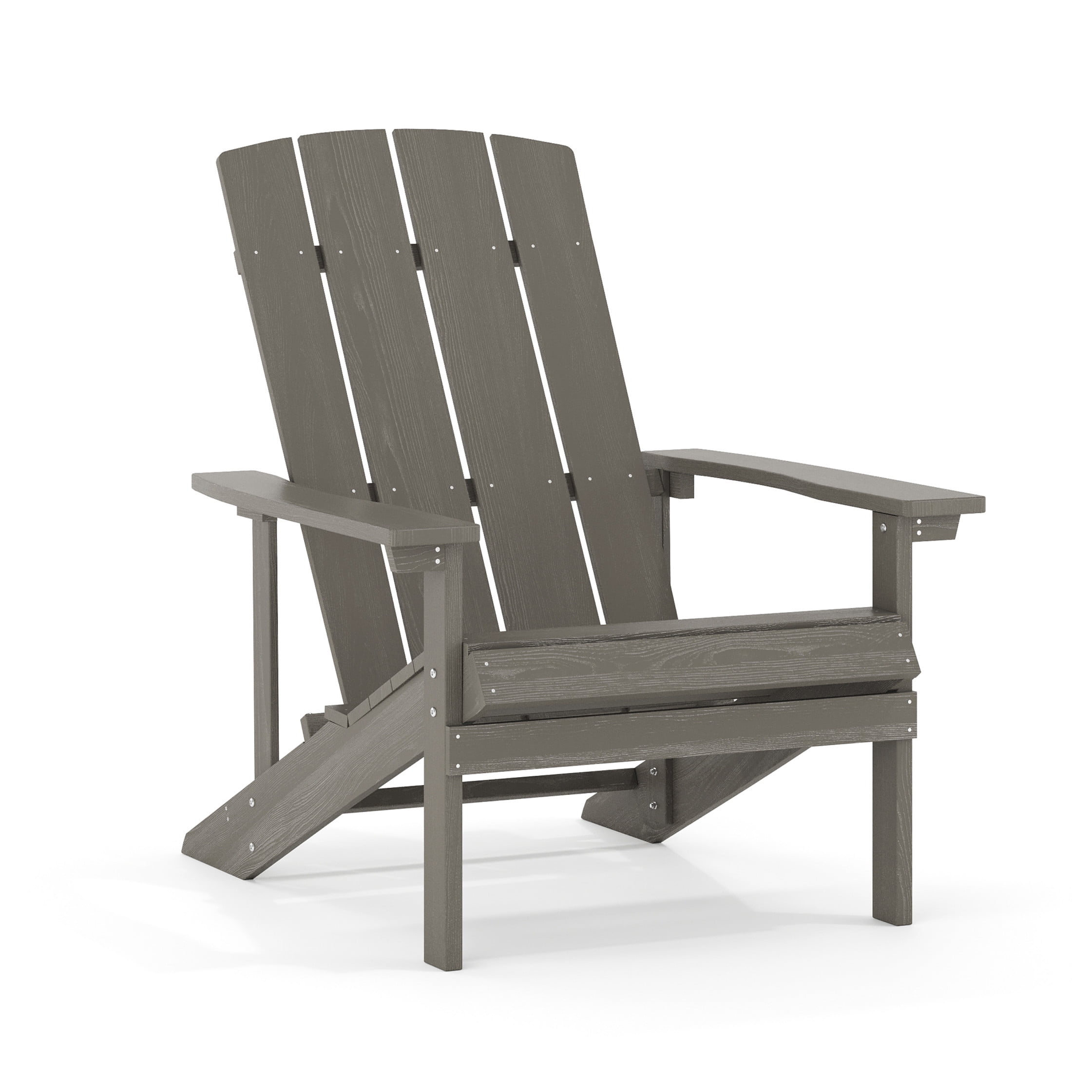 Gray Polystyrene Resin Adirondack Chair with Armrests