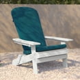thumbnail image 1 of Flash Furniture Charlestown Set of 2 All-Weather Poly Resin Indoor/Outdoor Folding Adirondack Chairs in White with Teal Cushions for Deck, Porch, and Patio, 1 of 13