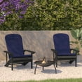 thumbnail image 1 of Flash Furniture Charlestown Set of 2 All-Weather Poly Resin Wood Adirondack Chairs in Slate Gray with Blue Cushions for Deck, Porch, and Patio, 1 of 14