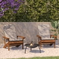 thumbnail image 1 of Flash Furniture Charlestown Set of 2 All-Weather Poly Resin Wood Adirondack Chairs in Teak with Cream Cushions for Deck, Porch, and Patio, 1 of 14
