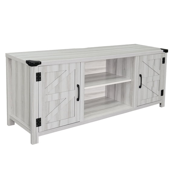 Flash Furniture Charlotte Farmhouse Barn Door TV Stand Screens up to 65" Light Gray (GCMBLK67LTGY)