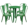 thumbnail image 1 of Flash Furniture Chauncey Commercial Grade 24" Round Green Metal Indoor-Outdoor Table Set with 4 Cafe Chairs, 1 of 5