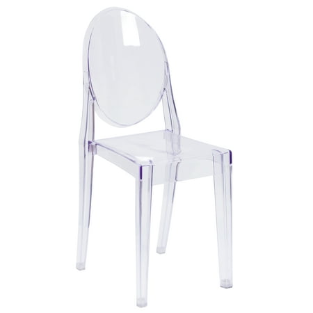 Flash Furniture Cheryl Ghost Side Chair in Transparent Crystal