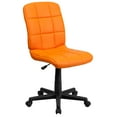 thumbnail image 1 of Flash Furniture Clayton Mid-Back Orange Quilted Vinyl Swivel Task Office Chair, 1 of 12