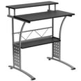 thumbnail image 1 of Flash Furniture Clifton Modern Office Computer Desk with Top/Bottom Storage Shelves, 28"W, Black, 1 of 7