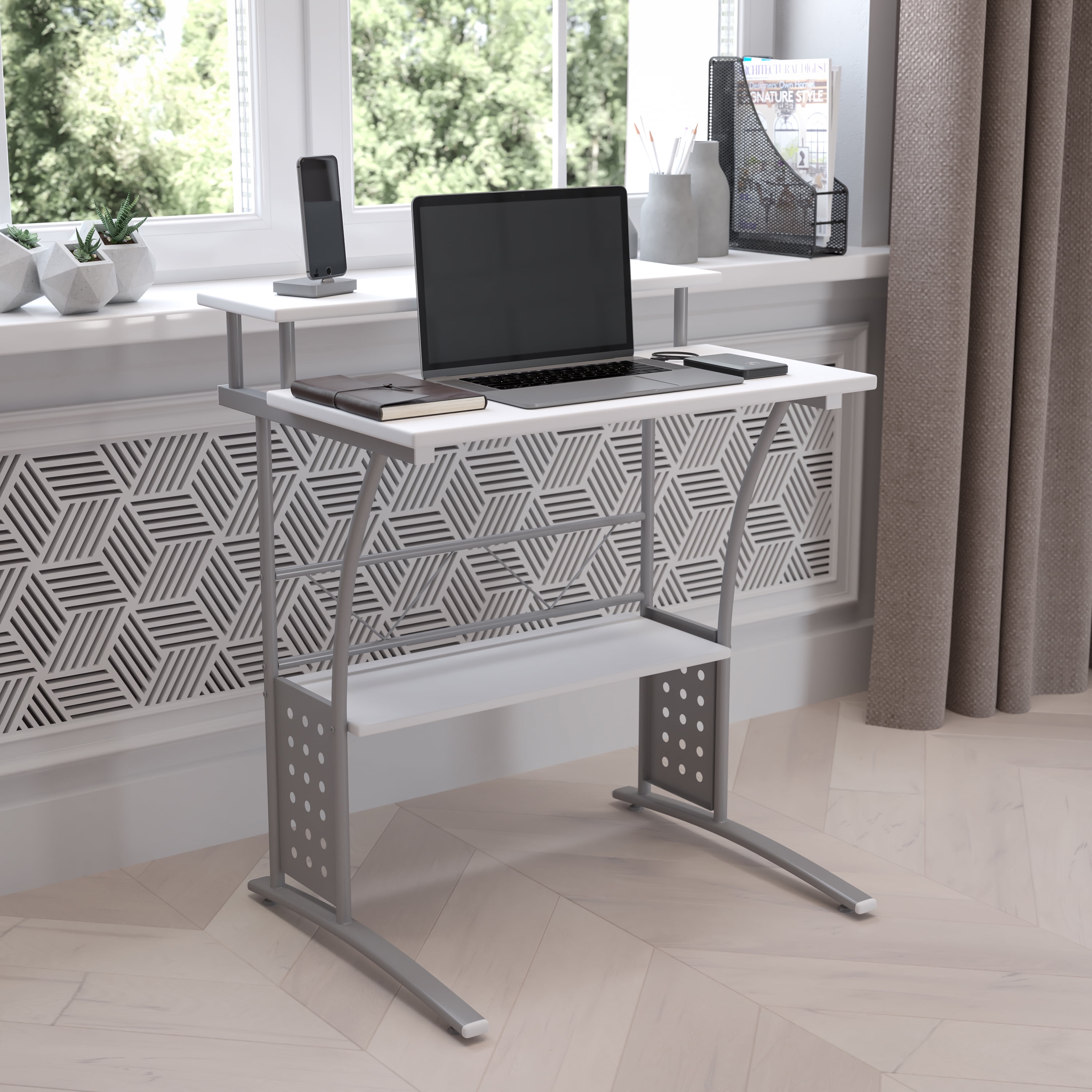 Flash furniture clifton white computer desk deals