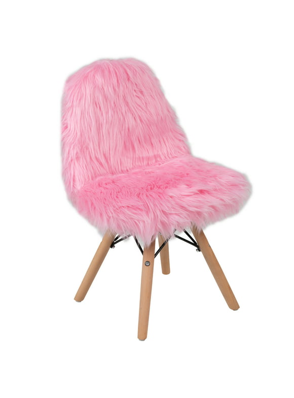 Flash Furniture Cody Kids Shaggy Dog Accent Chair, Light Pink