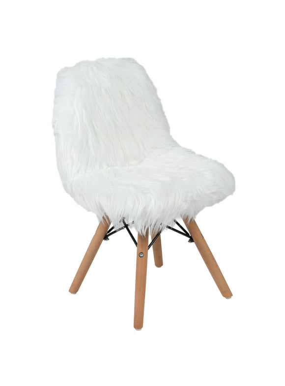 Flash Furniture Cody Kids Shaggy Dog Accent Chair, White