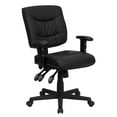 thumbnail image 1 of Flash Furniture Cole Mid-Back Black LeatherSoft Multifunction Swivel Ergonomic Task Office Chair with Adjustable Arms, 1 of 9