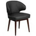 thumbnail image 1 of Flash Furniture Comfort Back Series Black LeatherSoft Side Reception Chair with Walnut Legs, 1 of 13