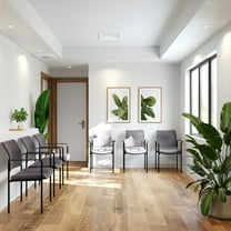 Flash Furniture Comfort Gray Mesh Stackable Steel Side Chair with Arms