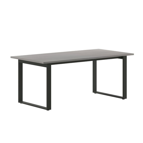 Flash Furniture Commercial 72x36 Conference Table with 1" Thick Double Sided Laminate Table Top with PVC Edging and Heavy Duty U-Frame Steel Base, Gray Oak