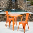 thumbnail image 1 of Flash Furniture Commercial Grade 23.75" Square Orange Metal Indoor-Outdoor Table Set with 2 Stack Chairs, 1 of 5