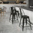 thumbnail image 1 of Flash Furniture Commercial Grade 24" High Black-Antique Gold Metal Indoor-Outdoor Counter Height Stool with Removable Back, 1 of 12
