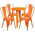 thumbnail image 1 of Flash Furniture Commercial Grade 24" Round Orange Metal Indoor-Outdoor Table Set with 4 Cafe Chairs, 1 of 5