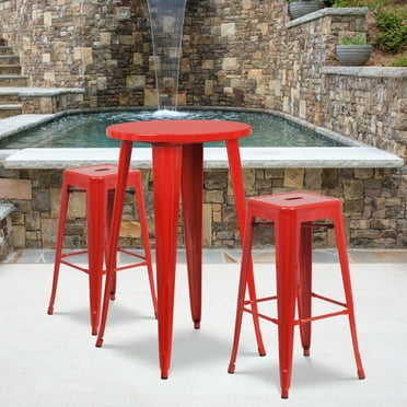 Round Patio Table And Chairs Nash Modern Armless Commercial