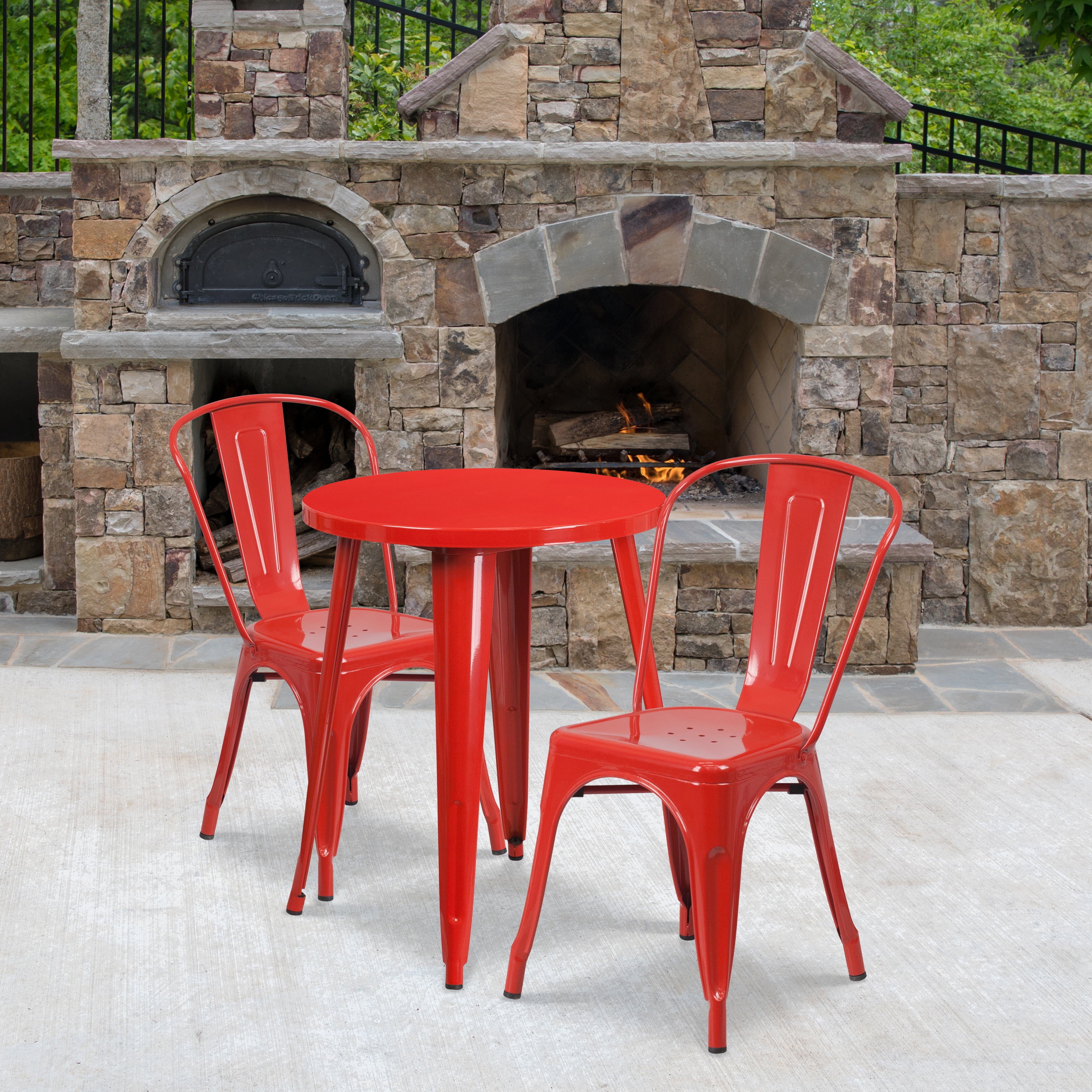 metal outdoor table and 2 chairs