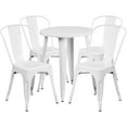 thumbnail image 1 of Flash Furniture Commercial Grade 24" Round White Metal Indoor-Outdoor Table Set with 4 Cafe Chairs, 1 of 5