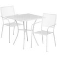 thumbnail image 1 of Flash Furniture Commercial Grade 28" Square White Indoor-Outdoor Steel Patio Table Set with 2 Square Back Chairs, 1 of 5
