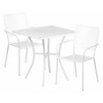 thumbnail image 1 of Flash Furniture Commercial Grade 28" Square White Indoor-Outdoor Steel Patio Table Set with 2 Square Back Chairs, 1 of 2