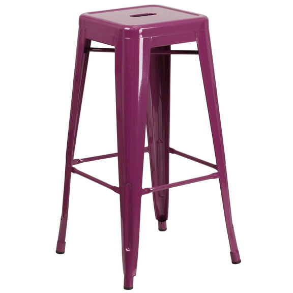 Flash Furniture Commercial Grade 30" High Backless Purple Indoor-Outdoor Barstool