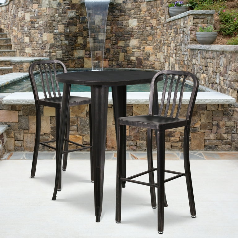 dining table set outdoor black bar table