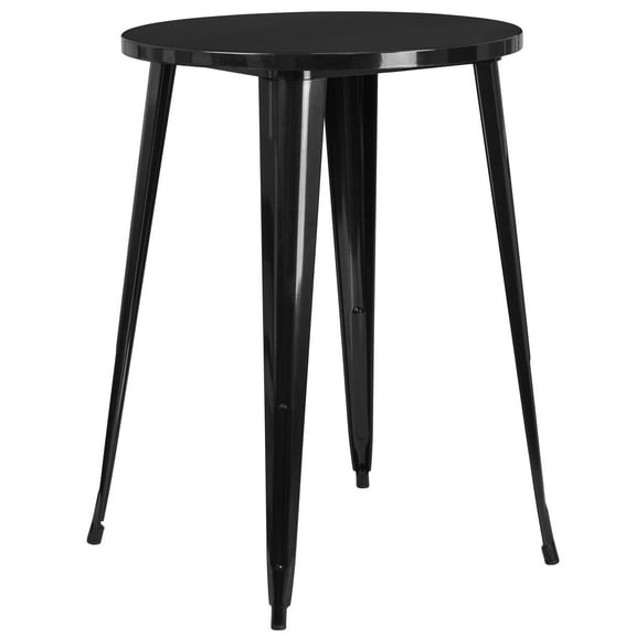 Flash Furniture Commercial Grade 30" Round Black Metal Indoor-Outdoor Bar Height Table
