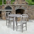 thumbnail image 1 of Flash Furniture Commercial Grade 30" Round Silver Metal Indoor-Outdoor Table Set with 2 Vertical Slat Back Chairs, 1 of 5